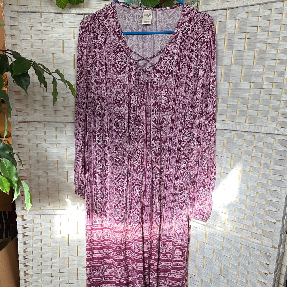 Bohemian Purple Patterned Dress